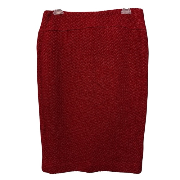 Moulinette Soeurs Red Wool Blend Textured Pencil Skirt Women’s 6 Lined 25” - Picture 1 of 6